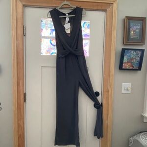 Fabletics Cristyn Wide Leg Jumpsuit - Gray, L, BNWT